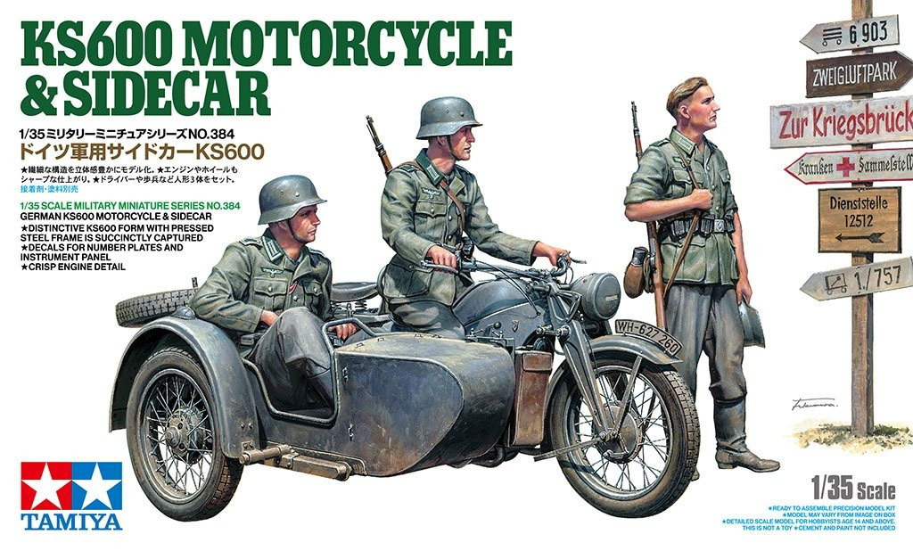 Tam35384 1/35 GERMAN KS600 MOTORCYCLE & SIDECAR - Image 2