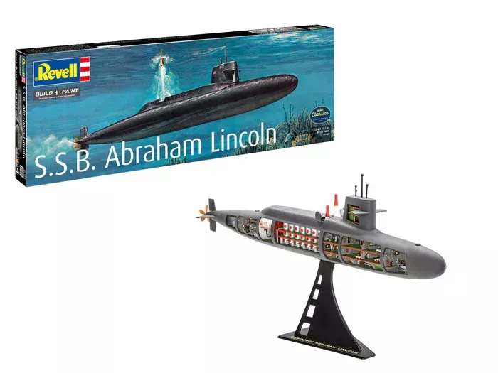 Rev05185 Revell 1/253 SSB Abraham Lincoln Submarine Plastic Model Kit with interior